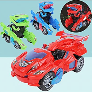 Transforming Dinosaur Toys now 50.0% off , Automatic Transforming Dinosaur Car with Lights & Sound..