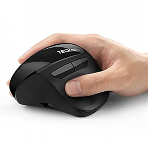 TeckNet 2.4G Rechargeable Wireless Vertical Ergonomic Optical Mouse with USB Nano Receiver, 800 / 12