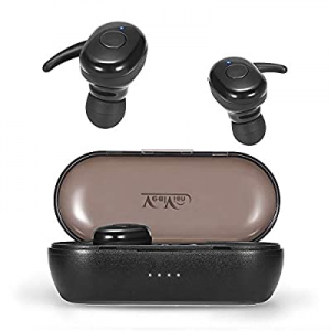 WXM Bluetooth 5.0 Wireless Earbuds Running Headphones with Deep Bass Stereo 24 Hrs Playtime One Butt