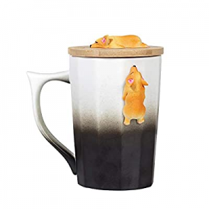 40.0% off Corgi Mug with Lid Corgi Gifts for Corgi Lovers Ceramic Large Mug Tea Cup Novelty Mug Fr..