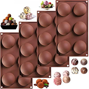70.0% off 4 Pieces Silicone Chocolate Mold Large Semi Sphere Candy Cookie Mould Silicone Baking Mo..