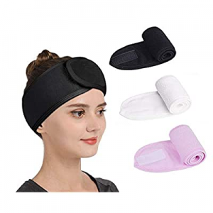 Gnafihz Facial Spa Headband - 3 Pcs Makeup Shower Bath Hair Wrap Sport Headband Adjustable Stretch S