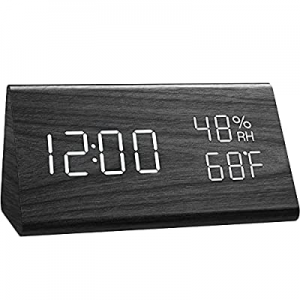 One Day Only！Digital Alarm Clock Electronic LED Time Display 3 Alarm Settings Adjustable Brightnes..