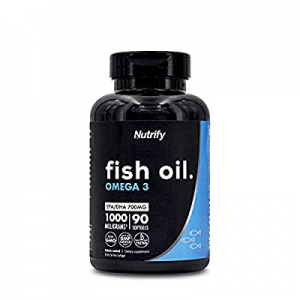 One Day Only！Nutrify Omega 3 Fish Oil (1000mg per Capsule) with EPA/DHA Fatty Acids | Non-GMO & En..