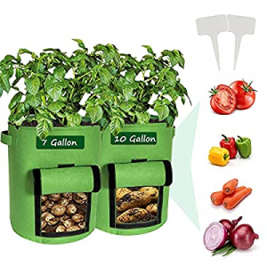 One Day Only！Potato Grow Bags now 75.0% off , 2 Pack Heavy-Duty Plant Grow Bag with Dual Handles a..