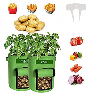 Potato Grow Bags now 80.0% off , 2 Pack Heavy-Duty Plant Grow Bag with Dual Handles and Velcro Win..