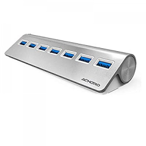 Achoro 7 Ports USB 3.0 High-Speed USB Hub - Triangle Aluminum Alloy Seven Ports Data Transfer USB Hu