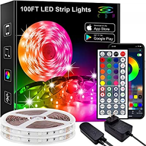 LED Lights for Bedroom 100Ft LED Lights LED Strip Lights RGB 44-Key Remote now 50.0% off , Sensiti..