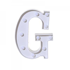 Alphabet LED Letter Lights Light Up White Plastic Letters Standing Hanging G