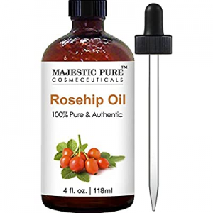 Majestic Pure Rosehip Oil for Face, Nails, Hair and Skin, Pure & Natural, Cold Pressed Premium Rose 