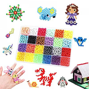 50.0% off Biliqueen 24 Colors 2400+Pcs Sticky Fuse Beads Kids Arts and Crafts Magic Non Toxic Bead..