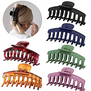 Hair Claw Clips for Thick Hair, 4.3″ 6 Pcs Big Banana Hair Clips for Thick/Thin Hair, French style H