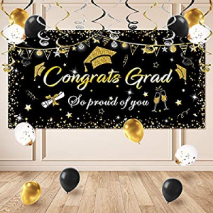 25PCS Graduation 2021 Decorations, Graduation Party Supplies Graduation Backdrop 2021 Banner 1 Pack 