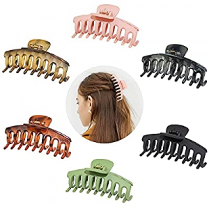 Big Hair Claw Clips, 4.3 Inch Matte Banana Hair Clips for Women, Big Nonslip Claw Clamps French Desi