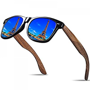 40.0% off Kithdia Handmade Bamboo Wood Sunglasses For Men and Women With Polarized Lens - Wooden S..