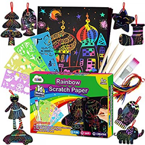 30.0% off ZMLM Scratch Paper Art Set for Kids - Rainbow Magic Scratch Off Arts and Crafts Supplies..
