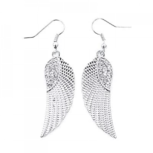 Angel Wing Earrings for Women Teen Girls Crystal Charms Dangle Drop Wing Earrings now 50.0% off 