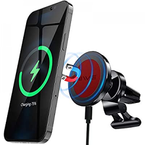 Magnetic Wireless Car Charger for iPhone 12-15W Fast Charging Car Phone Holder Mount Compatible with