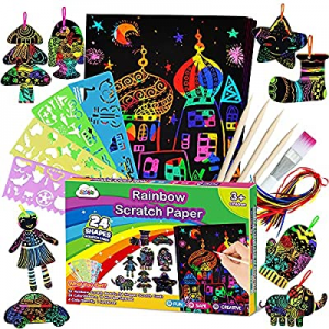 45.0% off ZMLM Scratch Paper Art Set for Kids - Rainbow Magic Scratch Off Arts and Crafts Supplies..
