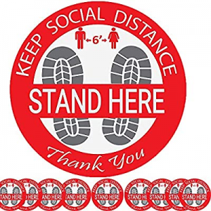 10 Pack Social Distancing Floor Decals now 60.0% off , 12 Inch Non-Slip Distance Signs Reminder, 6..