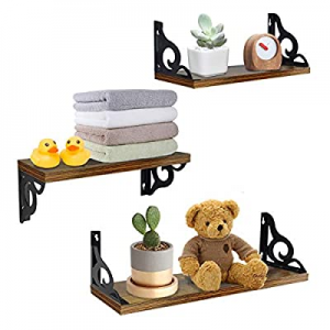 Floating Wall Hanging Shelves Set of 3 now 50.0% off , Wall-Mounted Storage Organizer Shelf for Ba..