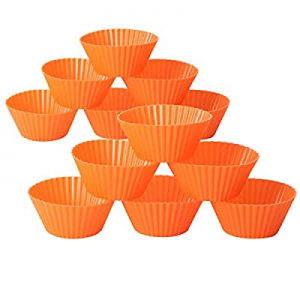 One Day Only！40.0% off Pndbnq Silicone Cupcake Baking Cups Liners Muffin Cups Reusable Cupcake Hol..