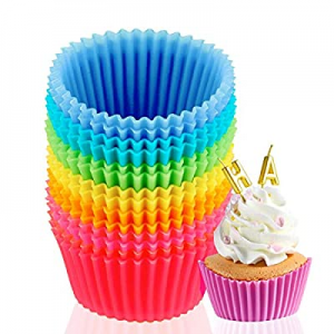 One Day Only！14-Pack Silicone Baking Cups now 55.0% off , Reusable Silicone Non-Stick Cake Baking ..