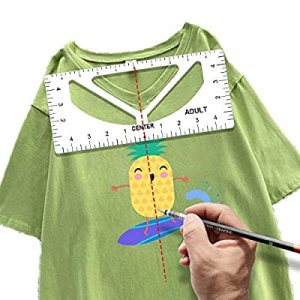 One Day Only！55.0% off Tshirt Ruler Guide-Upgraded V-Neck/Round Collar Tshirt Alignment Tool for V..