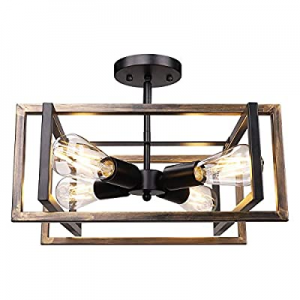 One Day Only！Industrial Rustic Ceiling Light now 30.0% off , Retro Farmhouse Flush Mount Ceiling L..