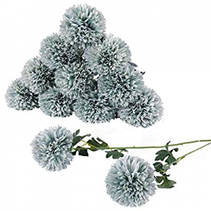 One Day Only！45.0% off Artificial Flowers Large Chrysanthemum Ball Silk Hydrangea Flowers Bouquet ..