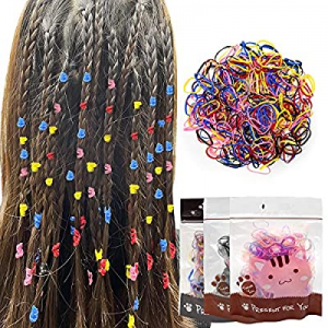 1500 Mini Rubber Bands now 50.0% off , Soft Mini Rubber Hair Ties Kids Hair Bands Multiple Color H..