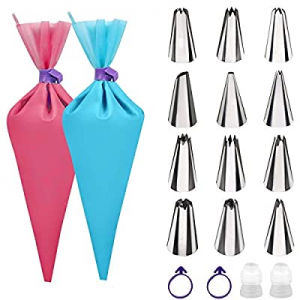 One Day Only！TEQIFU Piping Bags and Tips Sets now 50.0% off , 2-Pack Food Grade Reusable Silicone ..