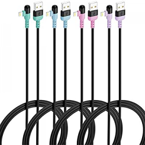 4Colors Premium Phone Cable now 80.0% off , HYXing [4-Pack 10/6/6/3ft], 90 Degree Fast Charging Co..