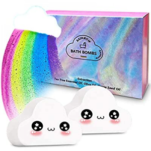 Rainbow Bath Bombs Gift Set now 50.0% off , Handmade Spa Bath Bombs with Skin Moisturizing Ingredi..