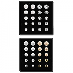 One Day Only！Stud Earrings for Women now 40.0% off , Piercing Crystal Pearl Earring Sets for Girls..