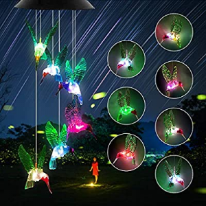 Ronzhy Solar Hummingbird Wind Chime now 40.0% off , Color Changing Wind Chimes Outdoor Waterproof ..
