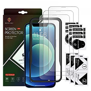3 Pack Tempered Glass iPhone 12 Screen Protector smooth and sensitive Curved Edge for iPhone 12 Pr..