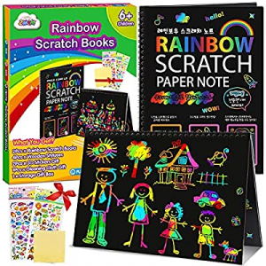 One Day Only！45.0% off ZMLM Scratch Paper Art Notebooks - Rainbow Scratch Off Art Set for Kids Act..