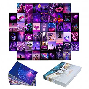 One Day Only！Wall Collage Kit Purple Aesthetic Pictures now 50.0% off , Wall Aesthetic kit,Bedroom..