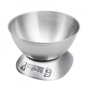 Digital Kitchen Scale with Removable Bowl 2.5L Volume now 30.0% off , Electronic Stainless Steel F..