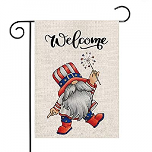 50.0% off 4th of July Gnomes Firework Garden Flag Welcome USA Flags Patriotic Outdoor Decoration B..