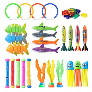 One Day Only！62.0% off Gimsan 36PCS Diving Pool Toys Underwater Summer Swimming Pool Toys for Kids..