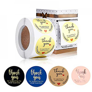 1.5" Gold Thank You for Supporting My Small Business Stickers now 50.0% off ,500pcs, with Cute Box..