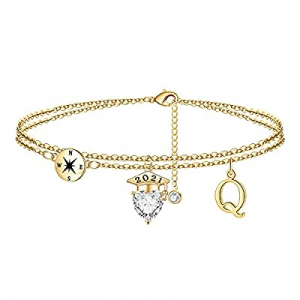 One Day Only！IEFWELL Ankle Bracelets for Women Graduation Gifts now 80.0% off , 14K Gold Plated An..