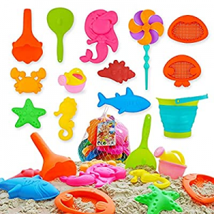 HACHET 12 Piece Beach Toys now 50.0% off ,Sand Toys for Toddlers Age 3-5, Bucket with Sifter, Coll..