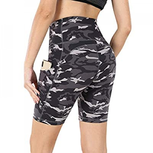 One Day Only！50.0% off Lingswallow Biker Shorts for Women with Pockets - High Waist Yoga Workout R..