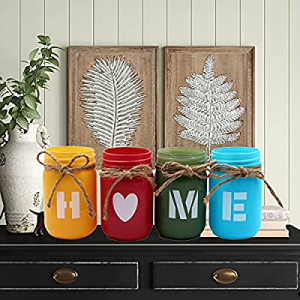 MISBEST Rustic Mason Jar Set now 40.0% off , Home Decoating 4PCS Colorful Spring Vase Centrepiece,..