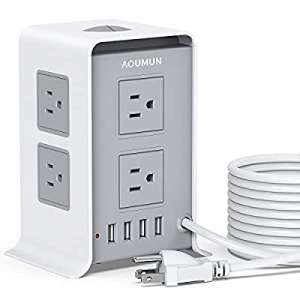 One Day Only！Surge Protector Power Strip Tower now 20.0% off , 10FT/3M Extension Cord, Power Strip..