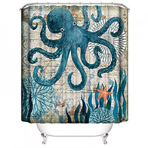 Muuyi Octopus Shower Curtain Kraken Shower Curtain - Funny Shower Curtains for Bathroom - Octopus ..