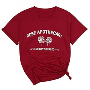 30.0% off VILOVE Womens Rose Apothecary Shirts Locally Sourced Graphic Tees Summer Funny Short Sle..